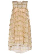 Simone Rocha Gold Embellished Babydoll Dress - Neutrals