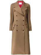 Sonia Rykiel Double-breasted Mid Coat, Women's, Size: 34, Brown, Virgin Wool
