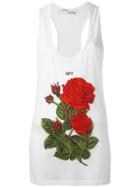 Off-white Rose Embroidery Tank