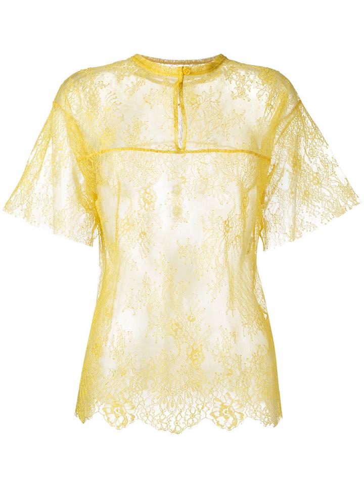 Philosophy Di Lorenzo Serafini Sheer Lace Top, Women's, Size: 44, Yellow/orange, Polyamide