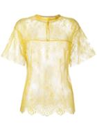 Philosophy Di Lorenzo Serafini Sheer Lace Top, Women's, Size: 44, Yellow/orange, Polyamide