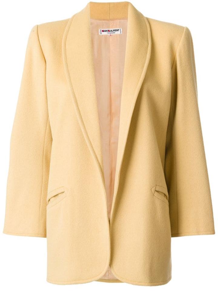 Yves Saint Laurent Pre-owned Open Front Coat - Yellow
