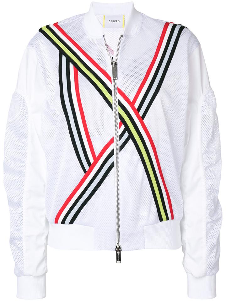 Iceberg Tri-stripe Bomber Jacket - White