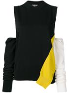 Calvin Klein 205w39nyc Colour-block Cut-detail Sweater - Black