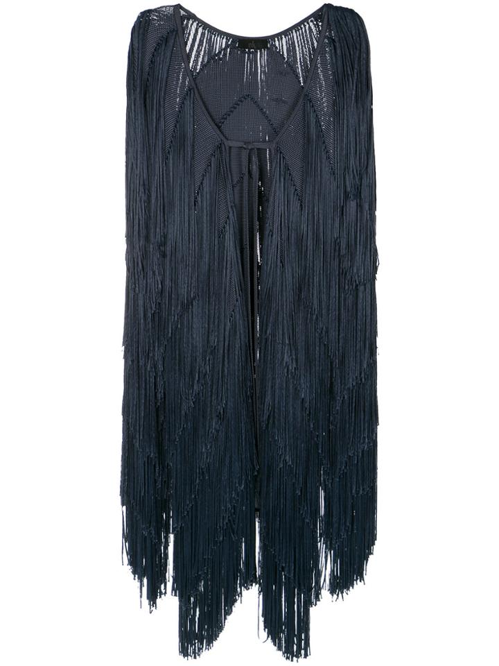 Nk Fringed Coat - Black
