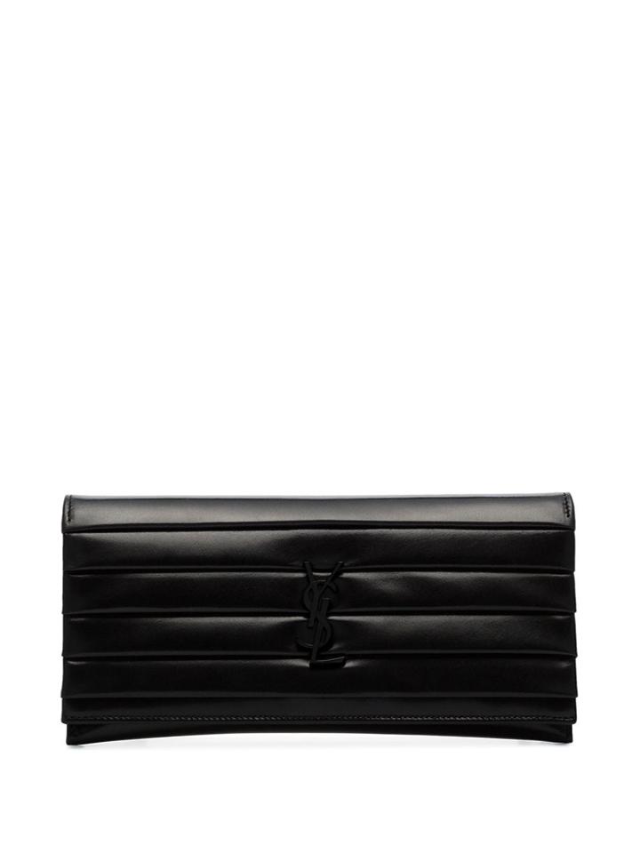 Saint Laurent Slp Lthr Qltd Cltch - Black