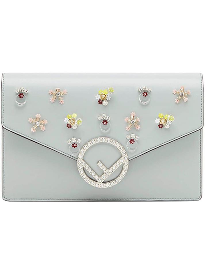 Fendi Embellished Logo Mini Bag - Grey
