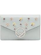 Fendi Embellished Logo Mini Bag - Grey