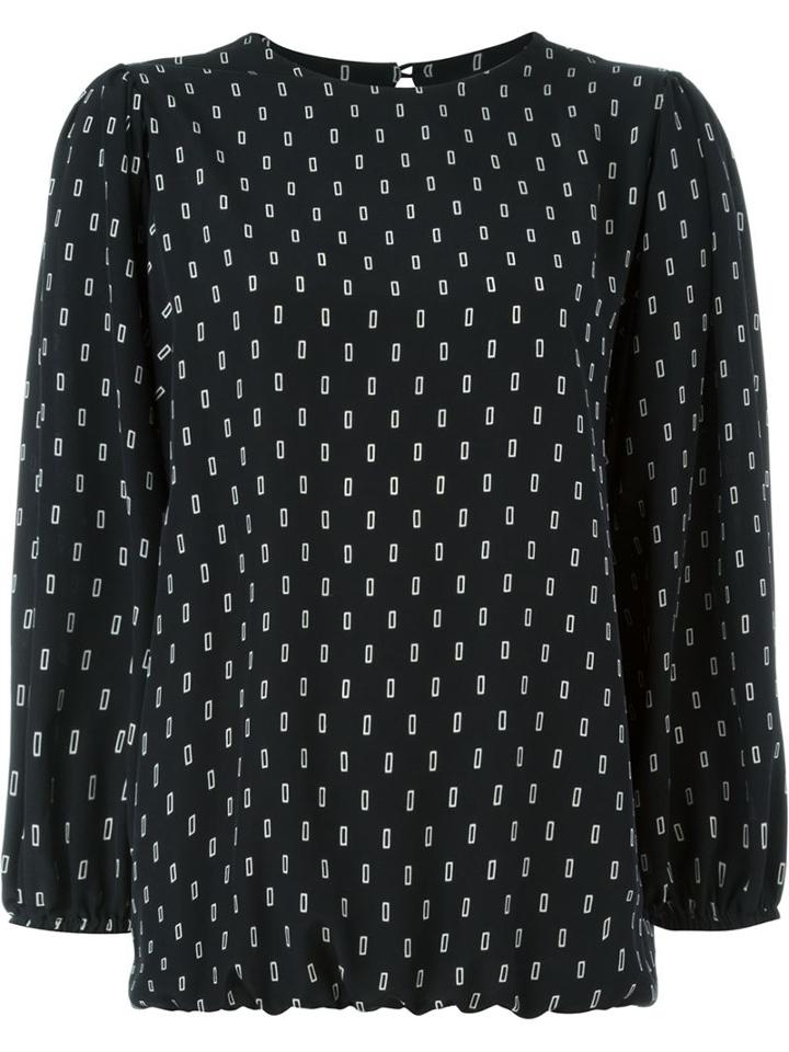 Société Anonyme Printed Balloon Sleeve Blouse, Women's, Size: 1, Black, Silk