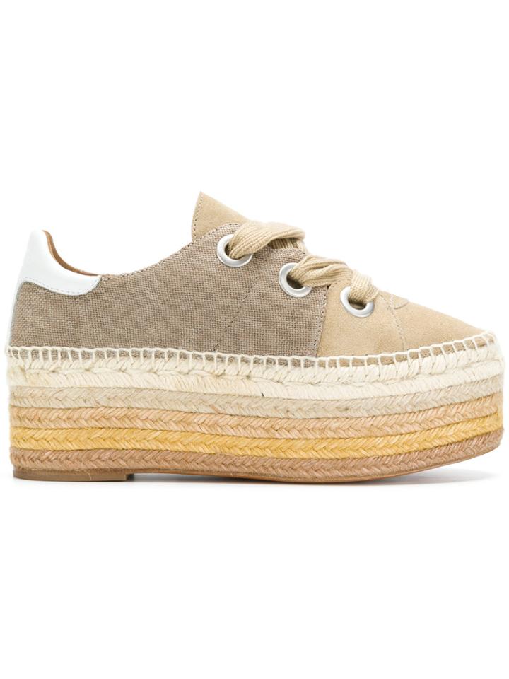 Chloé Lace-up Espadrilles - Nude & Neutrals