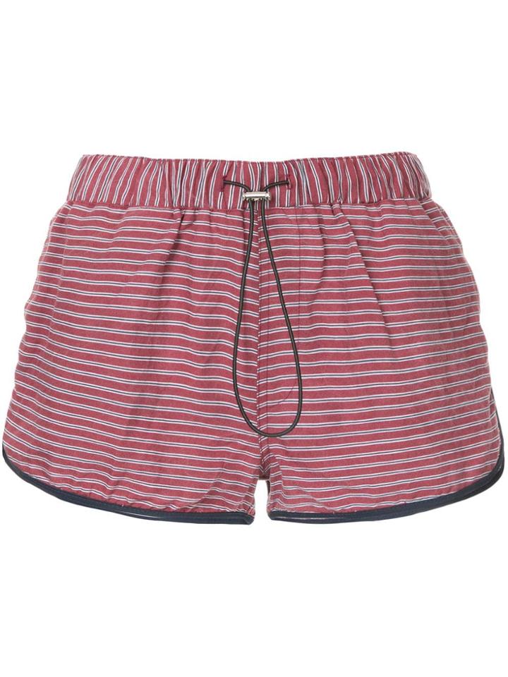 The Upside Striped Runner Shorts - Red