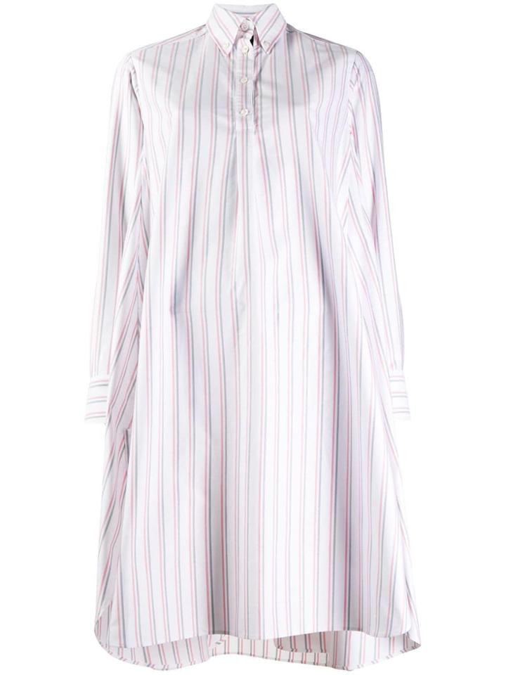 Thom Browne Striped Shirt Dress - White
