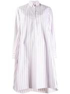 Thom Browne Striped Shirt Dress - White