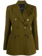 Ermanno Scervino Double-breasted Pin Detail Blazer - Green