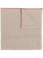 Eleventy Stripe Hem Scarf - Neutrals