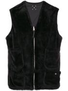 Pop Trading International Furry Zipped Waistcoat - Black