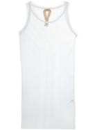 No21 Mesh Overlay Dress, Women's, Size: 38, White, Polyester/cotton