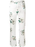 Dondup Cropped Floral Print Trousers - White