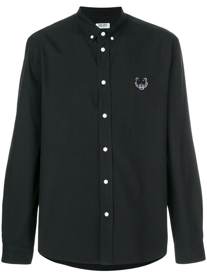 Kenzo Tiger Crest Twill Buttondown Shirt - Black