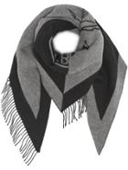 Burberry The Burberry Bandana In Crest Detail Wool Cashmere - Grey