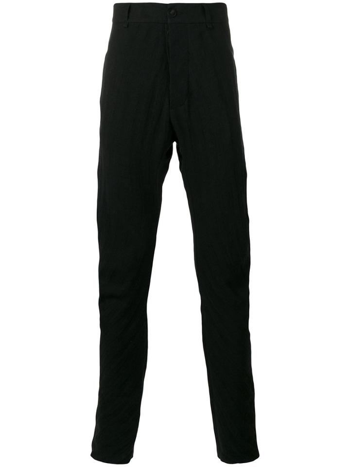 Cedric Jacquemyn - Loose Fit Decoup Trousers - Men - Linen/flax/ramie - 50, Black, Linen/flax/ramie