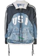 Greg Lauren Front Zipped Jumper - Blue