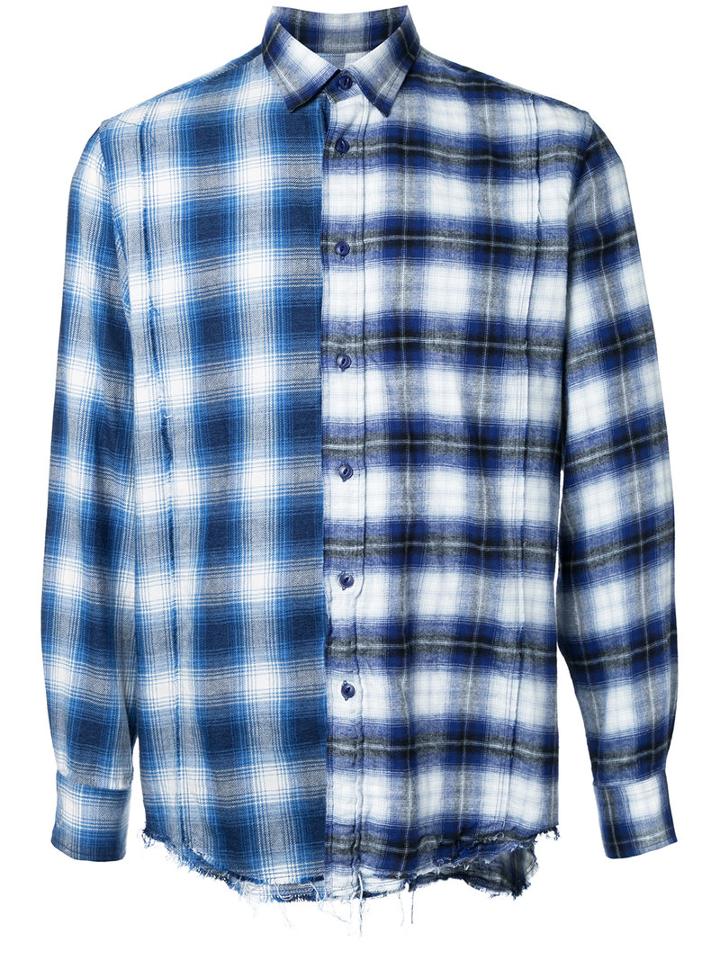 Converse Tokyo One - Distressed Plaid Shirt - Men - Cotton - One Size, Blue, Cotton