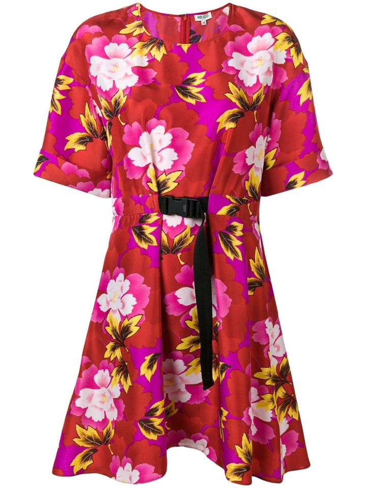 Kenzo Indonesian Flower Dress - Red
