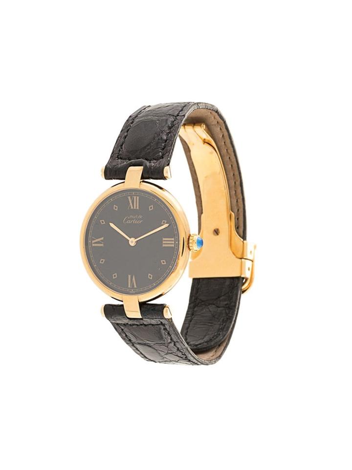 Cartier Pre-owned Round Face Watch - Black