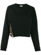 Liu Jo Leopard Frill Detail Sweatshirt - Black