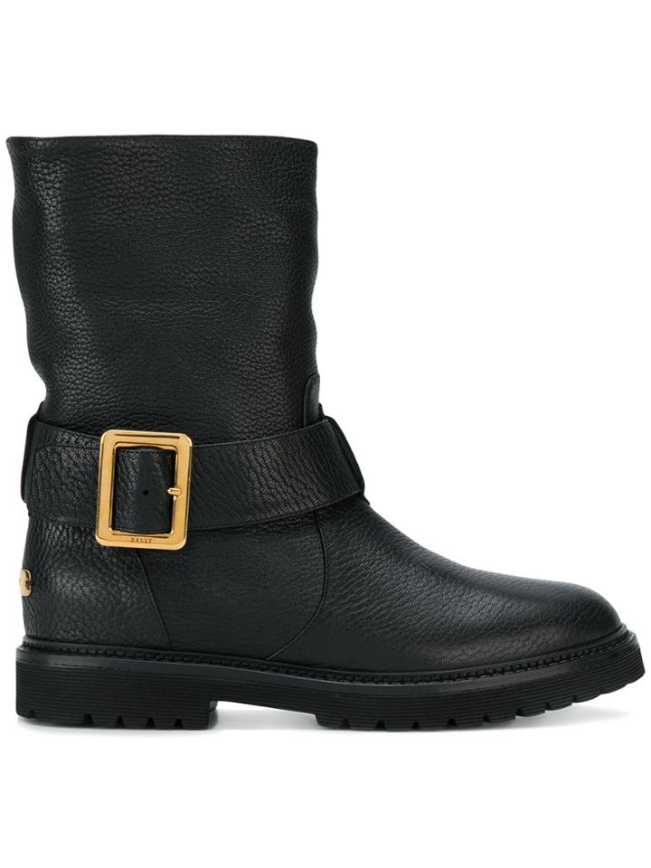 Bally Georgy Fur-lined Biker Boots - Black