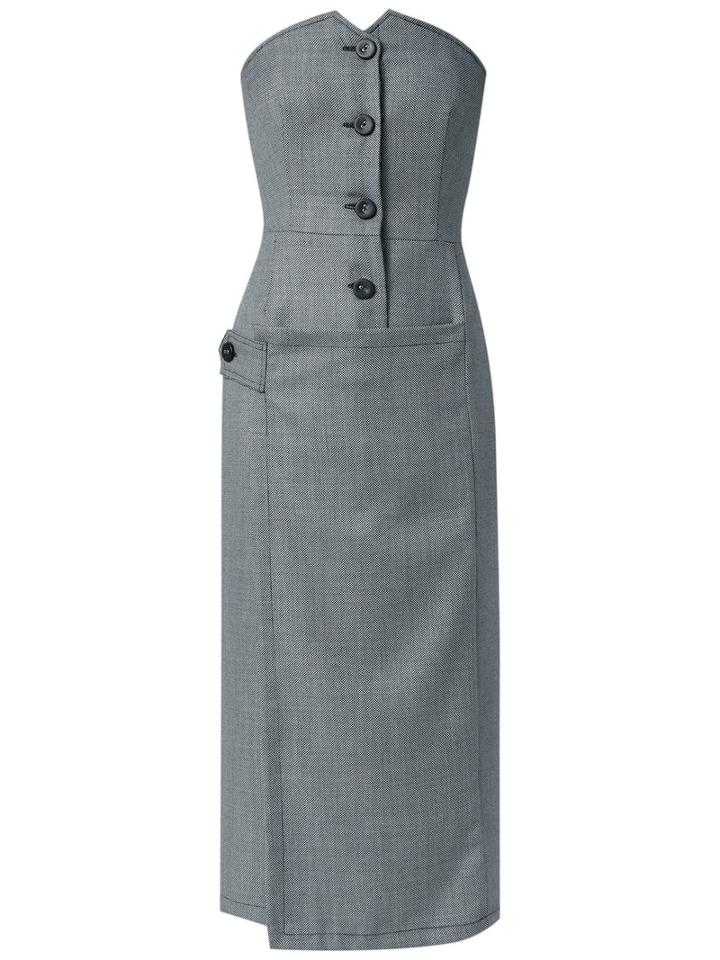 Reinaldo Lourenço - Strapless Dress - Women - Polyester - 38, Grey, Polyester