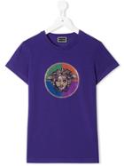 Young Versace Logo Print T-shirt - Purple