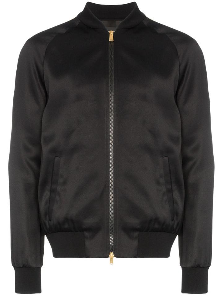 Versace Embellished-logo Bomber Jacket - Black