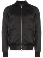 Versace Embellished-logo Bomber Jacket - Black
