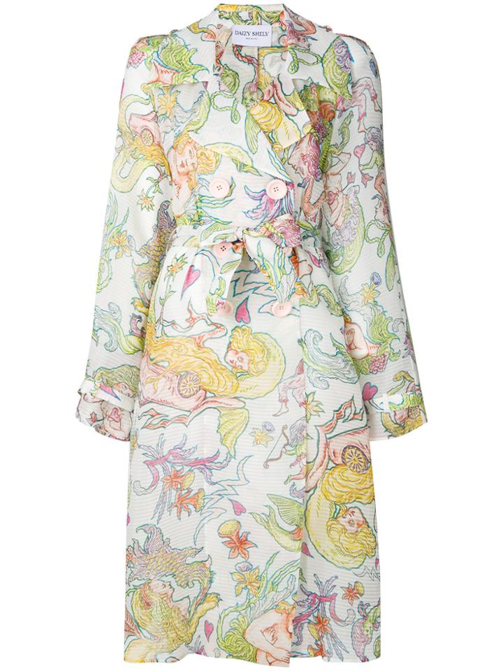 Daizy Shely Patterned Trench Coat - White