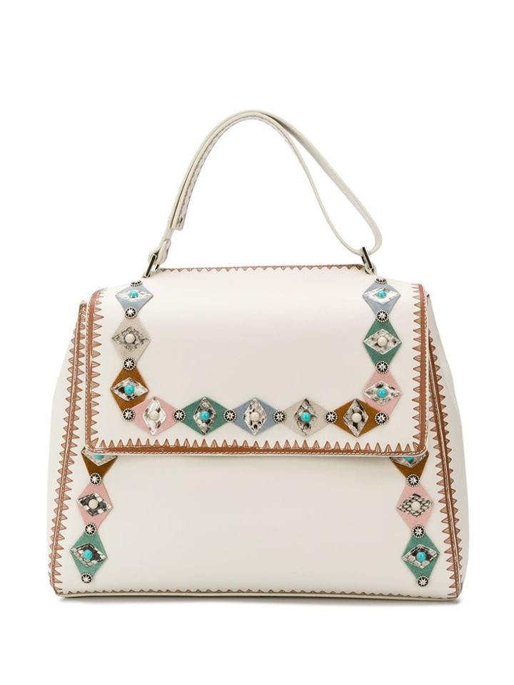Orciani Sveva Embellished Large Bag - White