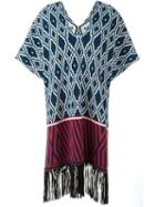 Antonia Zander 'marrakech' Fringed Knit Kaftan, Women's, Blue, Cashmere