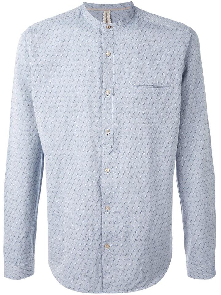 Dnl Jacquard Button Down Shirt, Men's, Size: 41, Blue, Cotton