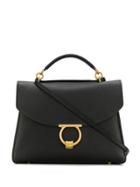 Salvatore Ferragamo Gancio Buckle Shoulder Bag - Black