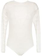 Andrea Bogosian Lace Long Sleeved Bodysuit - White