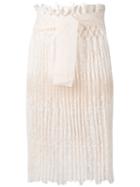 Ermanno Scervino - High-waisted Lace Skirt - Women - Silk/polyamide - 46, Nude/neutrals, Silk/polyamide