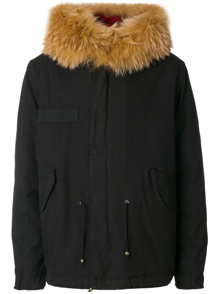 Mr & Mrs Italy Fur Lined Short Parka - Black