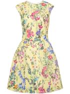 Monique Lhuillier Floral Lace Structured Dress - Yellow & Orange