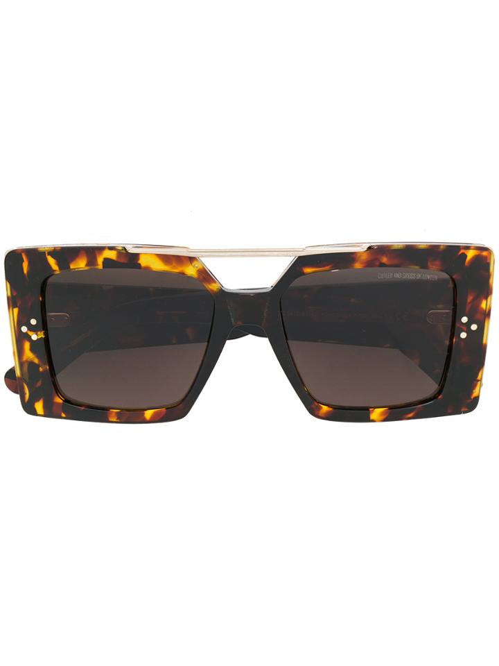Cutler & Gross Ltd Edition Square Framed Sunglasses - Brown