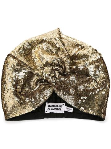 Maryjane Claverol Embroidered Wrap Hat - Gold