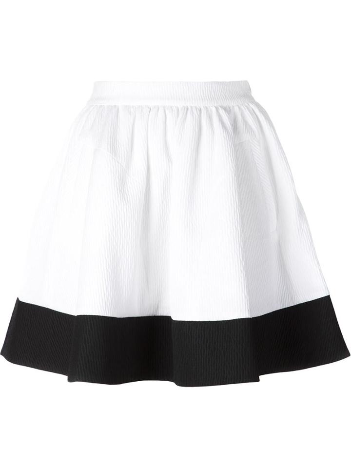 Comeforbreakfast" Colour Block Pleated A-line Skirt