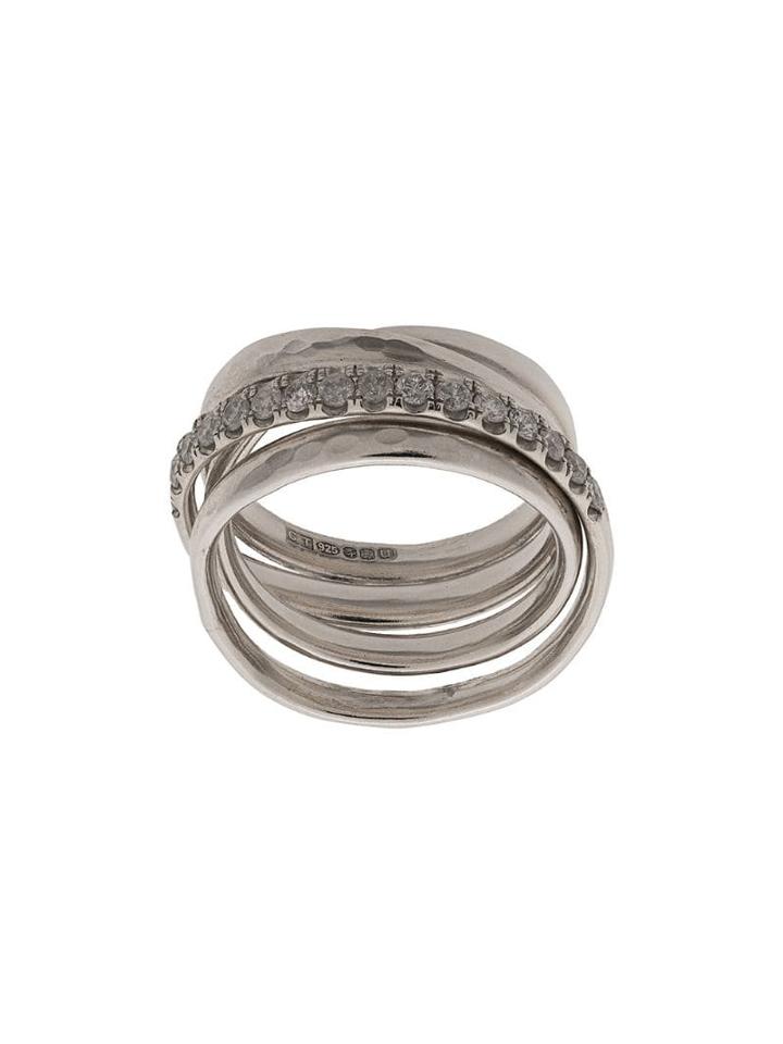 Chin Teo Layered Embellished Ring - Silver