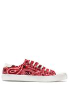 Saint Laurent Bedford Printed Sneakers - Red