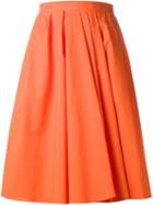 Carven Flared Skirt, Women's, Size: 36, Yellow/orange, Cotton/acetate/viscose